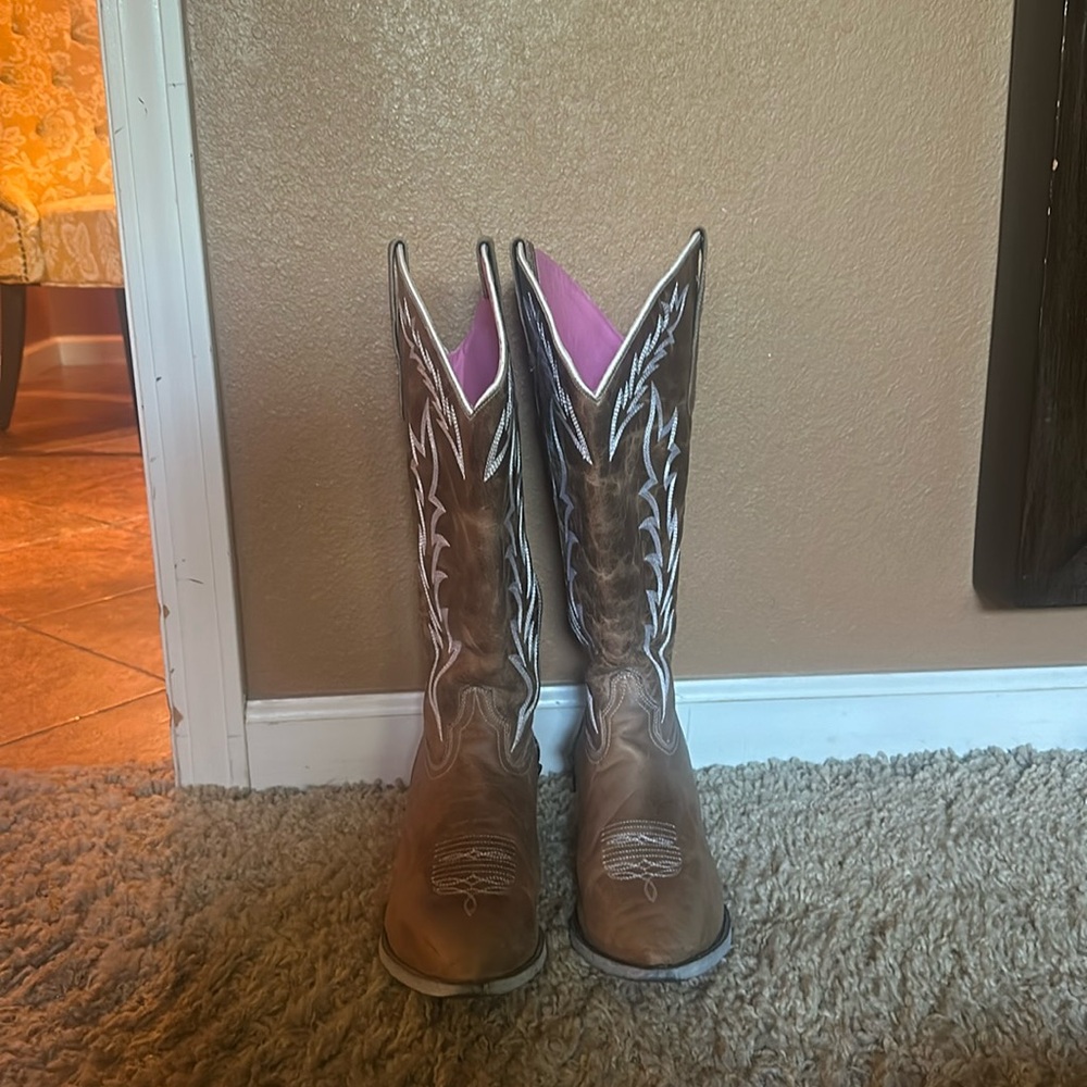 Southern Fried Chicks Kickin’ Desert Leather Cowgirl Western Boots